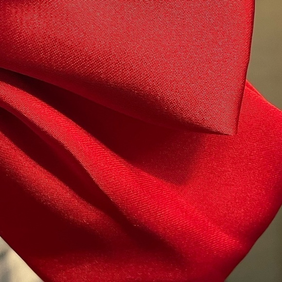 COPY - ruby Red Satiny Hair Bow Tie Hair Accessory. - Picture 9 of 15